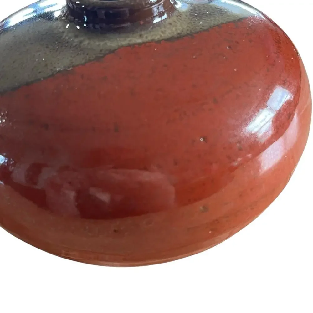 Kasama Vase Japanese Art Pottery Mini Vase Vintage Bulbous Squat Oxblood Retro - Picture 10 of 10